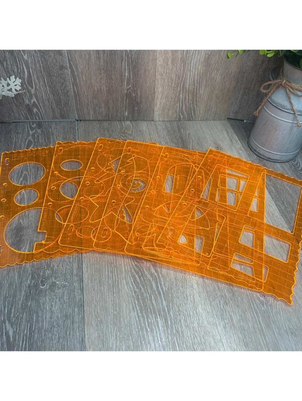 Fiskars Orange Shape Template Stencils Lot of 6 - Scrapbooking Cardmaking